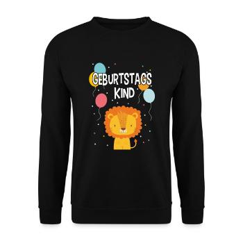 Birthday child birthday children's birthday lion - Unisex Sweatshirt - black - Front - Alina (178cm) & Michal (187cm)