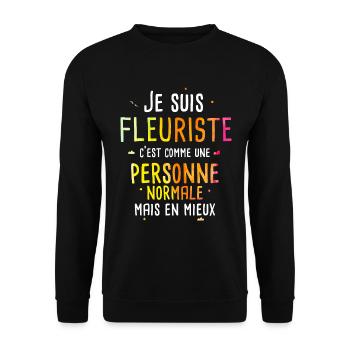 Cadeau Humour Fleuriste / Coloré Drôle Fleur - Sweat-shirt Unisexe - noir - Devant - Alina (178cm) & Michal (187cm)