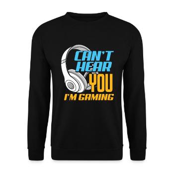 Je ne peux pas t'entendre, je suis un cadeau de jeu pour les joueurs - Sweat-shirt Unisexe - noir - Devant - Alina (178cm) & Michal (187cm)