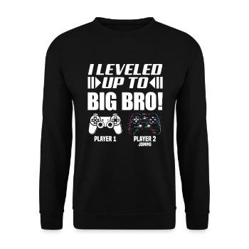 I Leveled Up To Big Bro! I'm going to be big brother - Unisex Sweatshirt - black - Front - Alina (178cm) & Michal (187cm)