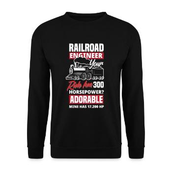 Train amant de train trains conducteur de train - Sweat-shirt Unisexe - noir - Devant - Alina (178cm) & Michal (187cm)