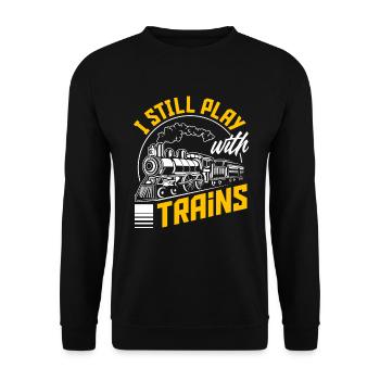 Model railway model making train trains train drivers - Unisex Sweatshirt - black - Front - Alina (178cm) & Michal (187cm)