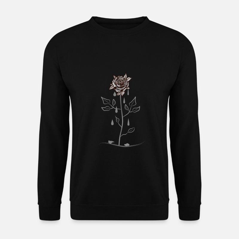 Gothic Rose mit Tränen - Unisex Pullover - Schwarz