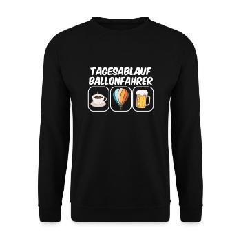 Heißluftballon Tagesablauf Ballonfahrer - Unisex Pullover - Schwarz - Vorne - Alina (178cm) & Michal (187cm)
