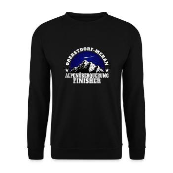 Alpenüberquerung E5 Oberstdorf Meran Alpen Berge - Unisex Pullover - Schwarz - Vorne - Alina (178cm) & Michal (187cm)