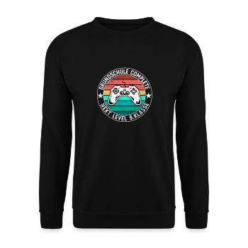 Einschulung 5. Klasse Gaming Gymnasium Realschule - Unisex Pullover - Schwarz - Vorne - Alina (178cm) & Michal (187cm)