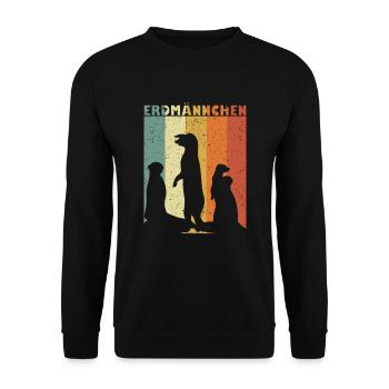 Süße Erdmännchen Bild & Lustige Erdmännchen Baby - Unisex Pullover - Schwarz - Vorne - Alina (178cm) & Michal (187cm)
