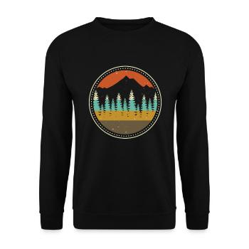 Forest Wilderness Camping Hiking National Park - Unisex Sweatshirt - black - Front - Alina (178cm) & Michal (187cm)