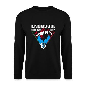 Alpenüberquerung Obertdorf Meran Route E5 - Unisex Pullover - Schwarz - Vorne - Alina (178cm) & Michal (187cm)