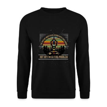 Yoga Meditation Mantra Lustig - Unisex Pullover - Schwarz - Vorne - Alina (178cm) & Michal (187cm)