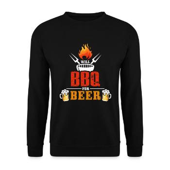 Grilling Grill King Grill Master BBQ Barbecue Beer - Unisex Sweatshirt - black - Front - Alina (178cm) & Michal (187cm)