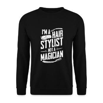 Barber Barbershop Barbier Bart Friseur Friseurin - Unisex Pullover - Schwarz - Vorne - Alina (178cm) & Michal (187cm)