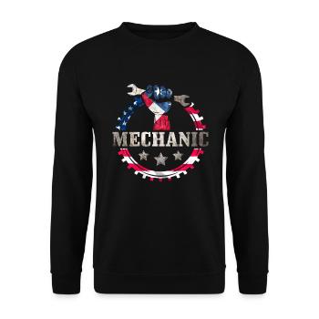Mécanicien USA - Sweat-shirt Unisexe - noir - Devant - Alina (178cm) & Michal (187cm)