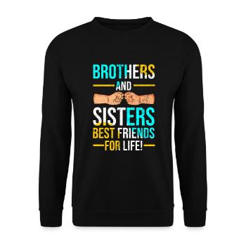 Frère soeur jumeaux frères et sœurs - Sweat-shirt Unisexe - noir - Devant - Alina (178cm) & Michal (187cm)