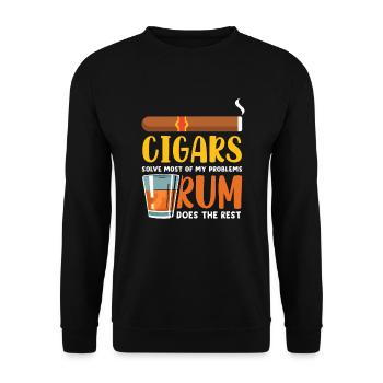 Cigars Rum Scotch Bourbon - Unisex Sweatshirt - black - Front - Alina (178cm) & Michal (187cm)
