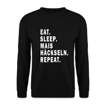 Mais Häckseln Ernte Design für Landwirte - Unisex Pullover - Schwarz - Vorne - Alina (178cm) & Michal (187cm)