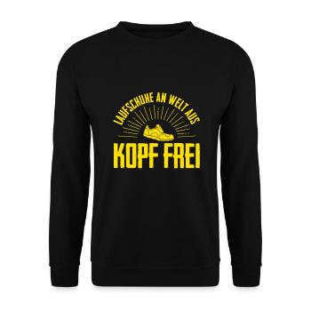 Running Joggen Laufen - Unisex Pullover - Schwarz - Vorne - Alina (178cm) & Michal (187cm)