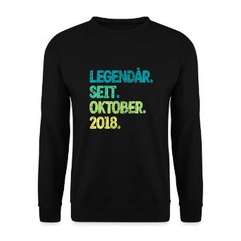 Legendär Seit Oktober 2018 I Kinder 2 Jahre - Unisex Pullover - Schwarz - Vorne - Alina (178cm) & Michal (187cm)