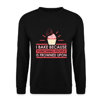 Backen Bäcker Bäckerin Therapie - Unisex Pullover - Schwarz - Vorne - Alina (178cm) & Michal (187cm)