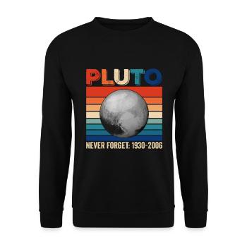 Pluto Never Forget Shirt 1930-2006 planètes - Sweat-shirt Unisexe - noir - Devant - Alina (178cm) & Michal (187cm)