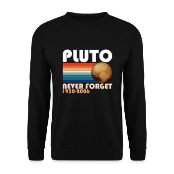Pluto Never Forget Shirt 1930-2006 planètes - Sweat-shirt Unisexe - noir - Devant - Alina (178cm) & Michal (187cm)