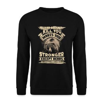 Qu'est-ce qui ne tue que les ours - Sweat-shirt Unisexe - noir - Devant - Alina (178cm) & Michal (187cm)