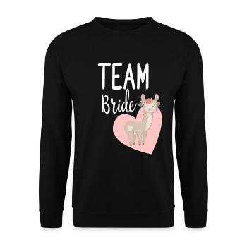 Team Bride To Be Bride Alpaca Llama Alpaca JGA - Unisex Sweatshirt - black - Front - Alina (178cm) & Michal (187cm)