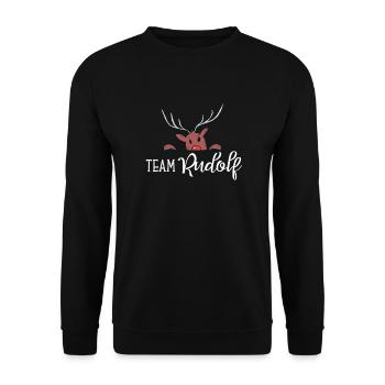 Team Rudolf outfit for families Christmas outfit - Unisex Sweatshirt - black - Front - Alina (178cm) & Michal (187cm)