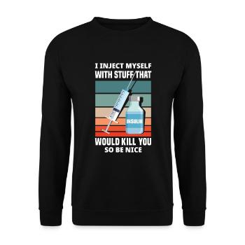 Cadeau de diabète de type 1 pour le diabète de type 1 - Sweat-shirt Unisexe - noir - Devant - Alina (178cm) & Michal (187cm)