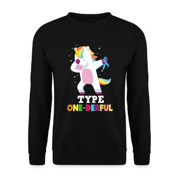 T1D Diabetes Typ 1 Diabetiker Geschenk - Unisex Pullover - Schwarz - Vorne - Alina (178cm) & Michal (187cm)