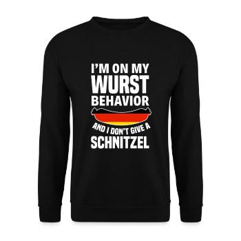 Je ne donne pas un Schnitzel drôle - Sweat-shirt Unisexe - noir - Devant - Alina (178cm) & Michal (187cm)