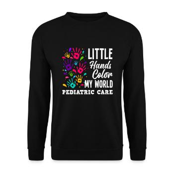 Kinderkrankenschwester Kinderkrankenpflegerin - Unisex Pullover - Schwarz - Vorne - Alina (178cm) & Michal (187cm)