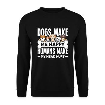 Propriétaire de chien, amoureux des chiens, amoureux des chiens - Sweat-shirt Unisexe - noir - Devant - Alina (178cm) & Michal (187cm)