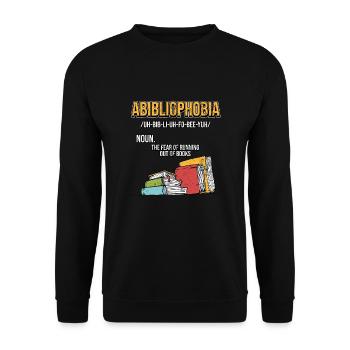 Bookworm Funny Nerd Geek Bookworm Library - Unisex Sweatshirt - black - Front - Alina (178cm) & Michal (187cm)
