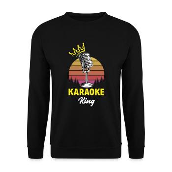 Karaoke King Singing Karaoke Singer Music - Unisex Sweatshirt - black - Front - Alina (178cm) & Michal (187cm)