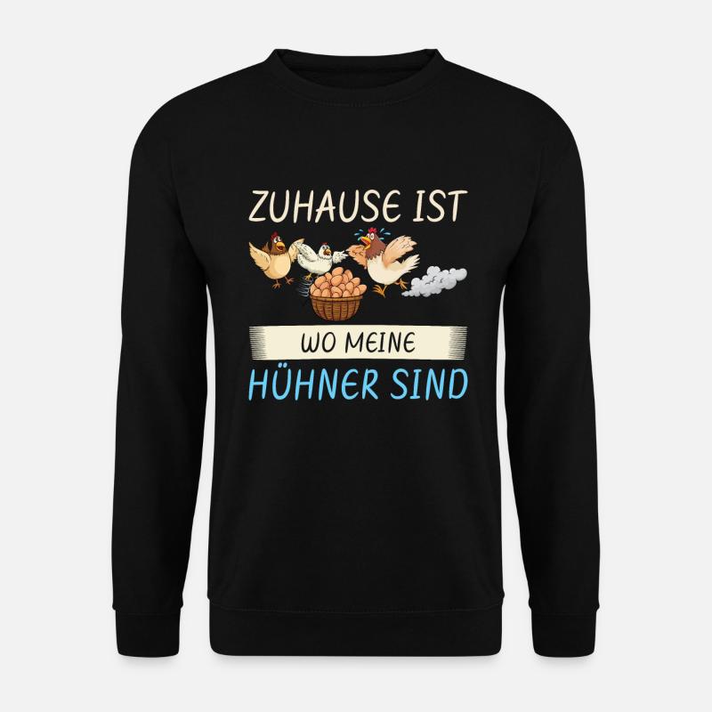 Huhn Hühner Bauernhof - Unisex Pullover - Schwarz