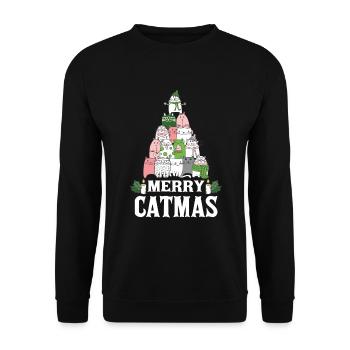 Noël t-shirt de Noël Félin - Sweat-shirt Unisexe - noir - Devant - Alina (178cm) & Michal (187cm)