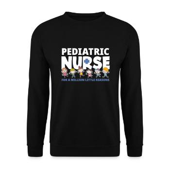 Kinderkrankenschwester Kinderkrankenpflegerin - Unisex Pullover - Schwarz - Vorne - Alina (178cm) & Michal (187cm)