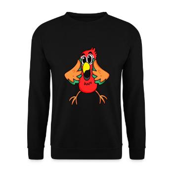 Papagei Dschungel - Unisex Pullover - Schwarz - Vorne - Alina (178cm) & Michal (187cm)
