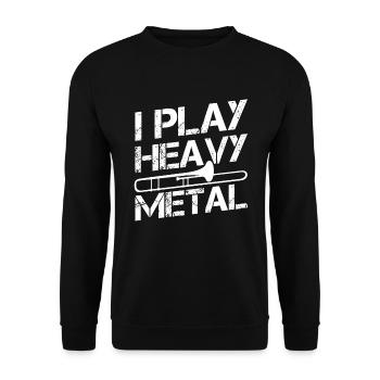 Drôle je joue du trombone heavy metal - Sweat-shirt Unisexe - noir - Devant - Alina (178cm) & Michal (187cm)
