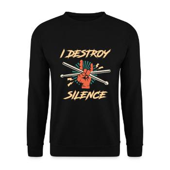 Cadeau drôle de groupe de batteur de batterie - Sweat-shirt Unisexe - noir - Devant - Alina (178cm) & Michal (187cm)