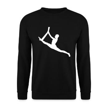 Aerial yoga balancing act - Unisex Sweatshirt - black - Front - Alina (178cm) & Michal (187cm)
