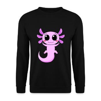 Signe de paix axolotl - Sweat-shirt Unisexe - noir - Devant - Alina (178cm) & Michal (187cm)