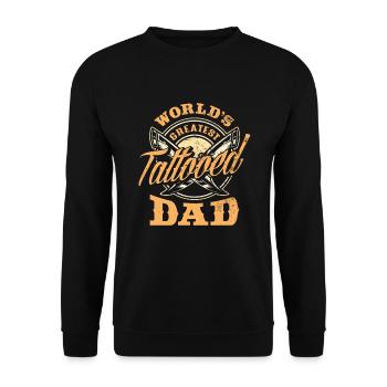 Tattooed dad tattoo tattooist tattoos gift - Unisex Sweatshirt - black - Front - Alina (178cm) & Michal (187cm)