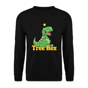 Netter Weihnachtsdinosaurierpyjama Mit Wenig Süßem - Unisex Pullover - Schwarz - Vorne - Alina (178cm) & Michal (187cm)