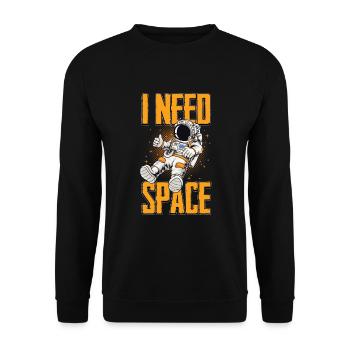 Astronaute Univers Espace Cosmos Voie Lactée - Sweat-shirt Unisexe - noir - Devant - Alina (178cm) & Michal (187cm)