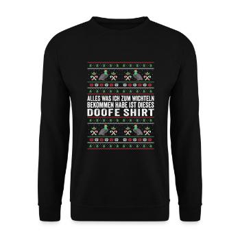 Weihnachts Wichtel Shirt zum Schrottwichteln - Unisex Pullover - Schwarz - Vorne - Alina (178cm) & Michal (187cm)
