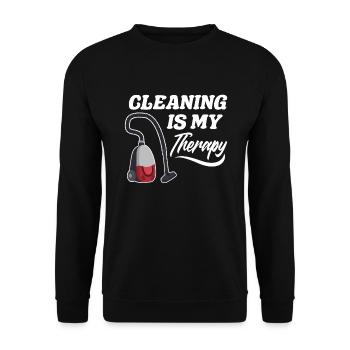 Drôle de femme de ménage nettoyeuse ménage ménage ménage - Sweat-shirt Unisexe - noir - Devant - Alina (178cm) & Michal (187cm)