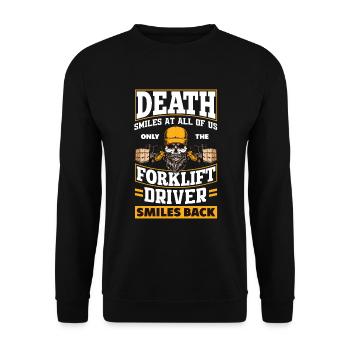 Cadeau drôle de conducteur de chariot élévateur - Sweat-shirt Unisexe - noir - Devant - Alina (178cm) & Michal (187cm)