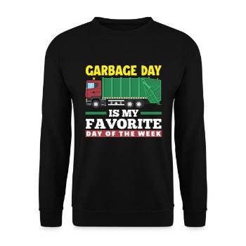 Jungs Müllauto Müllabfuhr Müllwagen Geschenk - Unisex Pullover - Schwarz - Vorne - Alina (178cm) & Michal (187cm)